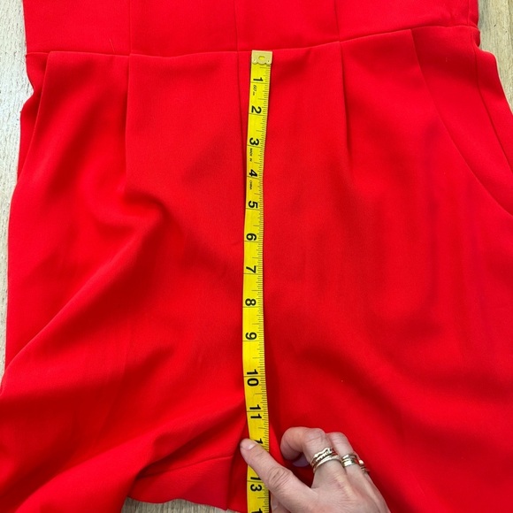 Amanda Uprichard Red Cherri deep V-neck Sweetheart Jumpsuit - Picture 5 of 16